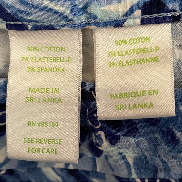 Lilly Pulitzer Kelly Pants 10 Floral Skinny Coastal Blue Catch N Keep Vacation - Picture 9 of 9